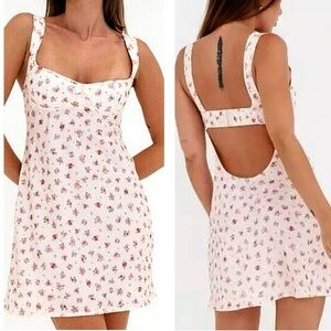 Rumored Loverboy Floral Mini Dress Candied Carnation Pink Small New with Tag